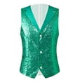 thumbnail image 1 of RYDCOT Mens Sequins Vest formal/Leisure V-Neck Shiny Waistcoat Prom Party Dress Tuxedo Green, 1 of 8
