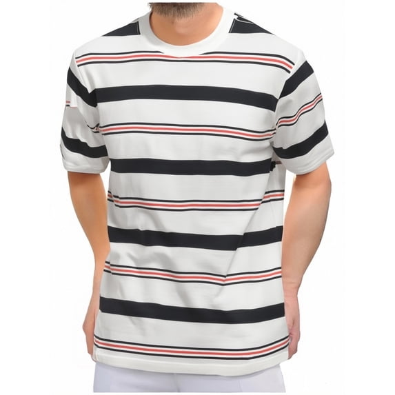 RYDCOT Mens Short Sleeve T-Shirts Striped Casual Crewneck Basic Shirt Color Block Stretch Summer Beach Tees Multicolor