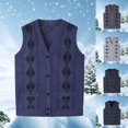 thumbnail image 1 of RYDCOT Men's Classic V Neck Knitted Sweater Vest Sleeveless Button Front Knit Vest with Pocket Navy, 1 of 3
