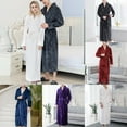 thumbnail image 1 of RYDCOT Mens Soft Flannel Robe | Thicken Warm Plush Fluffy Fleece Robes for Men, Soft Spa Lengthen Bathrobe with Shawl Collar and Pockets Couple Outfits Fall and Winter White, 1 of 2