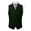 thumbnail image 1 of RYDCOT Mens Suit Vest Lapel Single Breasted Multi Pockets Suit Herringbone V Neck Waistcoat Sleeveless Top Army Green, 1 of 5