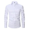 thumbnail image 1 of RYDCOT Mens Summer Dress Shirts Big and Tall Long Sleeve Shirts for Men with Pocket Solid Color Button Down Turndown Collar Business Shirt Tops Sale, 1 of 2