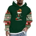 thumbnail image 1 of RYDCOT Mens Ugly Christmas Sweatshirt Fuzzy Sherpa Long Sleeve Hoodie Christmas Tree Bear Christmas Shoes Printed Soft Pullover Tops Green, 1 of 5
