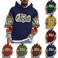 thumbnail image 1 of RYDCOT Mens Ugly Christmas Sweatshirt Fuzzy Sherpa Long Sleeve Hoodie Christmas Tree Letter Printed Soft Pullover Tops Yellow, 1 of 5