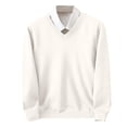 thumbnail image 1 of RYDCOT Mens V Neck Sweater Casual Cable Knit Slim Fit Pullover Long Sleeve Fall Winter Sweaters White, 1 of 5