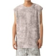thumbnail image 1 of RYDCOT Mens Workout Gym Tank Tops Cut off Muscle Shirts Sleeveless Athletic Acid Wash Tshirt Cotton Bodybuilding Tee Beige, 1 of 7