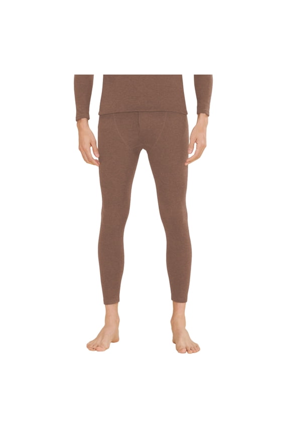 Merino Wool Base Layer Mens Bottom Pants 100% Merino Wool Heavyweight thermal Underwear Long Johns Brown