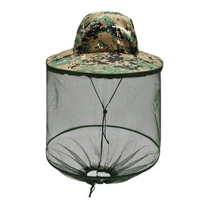 RYDCOT Mosquito Head Net Hat with Hidden Mesh Mask, Sun Protection Safari Bucket Hat for Fishing Hiking Camping Men Women