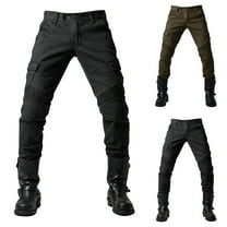 RYDCOT Motorcycle Pants, Wear-Resistant Motorcycle Jeans for Men Riding Pants Slim Cargo Trousers Black