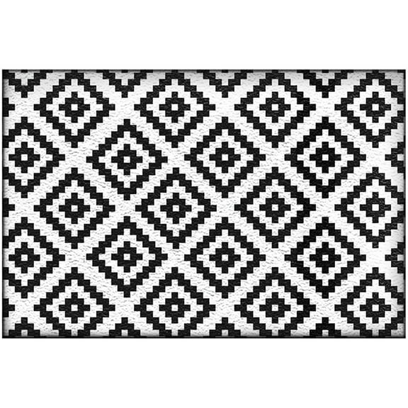 RYDCOT One-sided Mats, Plastic Straw Rug, Modern Area Rug, Large Floor Mat and Rug for Outdoors, RV, Patio, Backyard, Picnic, Beach, Trailer (19.6x31.4 in)