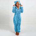 thumbnail image 1 of RYDCOT Onesie Adult Pajamas Women Zipper Hooded Lounge Jumpsuit Bodysuit Adult Onesie Pajamas Women Winter Fleece Fluffy Sleepwear Clearance, 1 of 6
