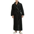 thumbnail image 1 of RYDCOT Pajamas Men's Fall and Winter Plush Thickened Long Sleeve Lapel Warm Bathrobe Pajamas Black, 1 of 8