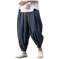 thumbnail image 1 of RYDCOT Pants Men Casual Harem Pant Loose Lightweight, Breathable Casual Hippie Trousers Lightweight Loose Beach Yoga Pants Navy, 1 of 3