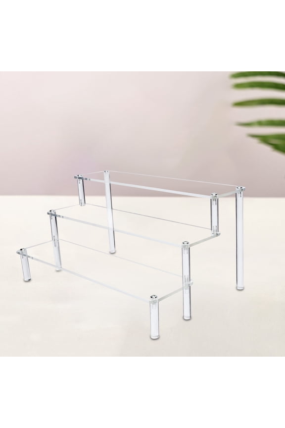 Perfume Organizer Stand, Mult Tier Display Riser Shelf Compatible, Clear Acrylic Risers Display Stand, Lotion Holder Cupcake Shelf Shot Acrylic (1Pcs)