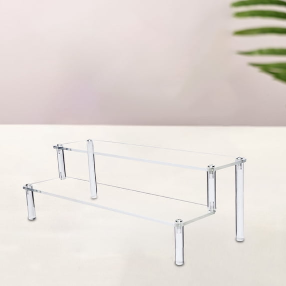 RYDCOT Perfume Organizer Stand, Mult Tier Display Riser Shelf Compatible, Clear Acrylic Risers Display Stand, Lotion Holder Cupcake Shelf Shot Acrylic (1Pcs)