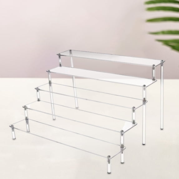 RYDCOT Perfume Organizer Stand, Mult Tier Display Riser Shelf Compatible, Clear Acrylic Risers Display Stand, Lotion Holder Cupcake Shelf Shot Acrylic (1Pcs)
