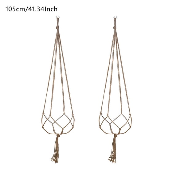 RYDCOT Plant Hanger Indoor, Indoor Outdoor Hanging Planter for Plants Holder with Hanging Ring & No Tassels, Boho Home Decor (2 Pcs)