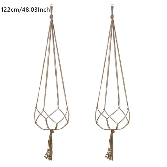 RYDCOT Plant Hanger Indoor, Indoor Outdoor Hanging Planter for Plants Holder with Hanging Ring & No Tassels, Boho Home Decor (2 Pcs)