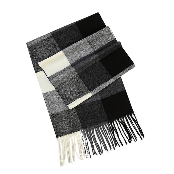 RYDCOT Premium Soft-Touch Plaid Tassel Scarf for Men, Elegant Winter Wrap Long Classic Scarves