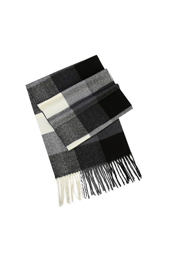 Premium Soft-Touch Plaid Tassel Scarf for Men, Elegant Winter Wrap Long Classic Scarves