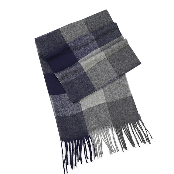 RYDCOT Premium Soft-Touch Plaid Tassel Scarf for Men, Elegant Winter Wrap Long Classic Scarves