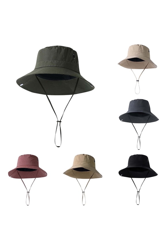 Quick Dry Waterproof Packable Bucket Hat for Women Men Outdoor Sun Hats with Detachable Chin Strap