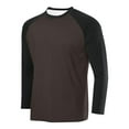thumbnail image 1 of RYDCOT Raglan Shirt Men Soft Sports Jersey Style Long Sleeve Baseball Shirts for Men Brown S(S), 1 of 2