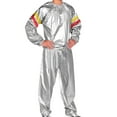 thumbnail image 1 of RYDCOT Sauna Suit, Lightweight Sauna Sweat Suit, Anti Rip Sweats Suit for Men Women, Gym Fitness Workout Suits Top Pants Outfit 2 Piece Sets Silver, 1 of 9