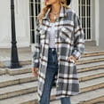 thumbnail image 1 of RYDCOT Shackets for Women 2023 Casual Plaid Jackets for Women with Pockets Long Sleeve Button Down Lapel Turndown Fall Shirt Jackets Clearance, 1 of 6