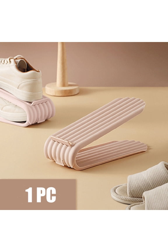 Shoe Slots Organizer, Adjustable Shoe Rack Stacker Storage Space Saver, Double Deck Shoe Rack Holder for Closet Organization (1 Pcs)