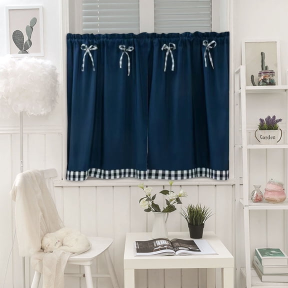 RYDCOT Short Blackout Curtains for Small Bedroom Window, Insulating UV Blocking Drapes for Kitchen Cafe Basement Garage, Privacy Tiers for Bathroom Window, Width 24 by Length 29
