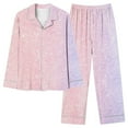 thumbnail image 1 of RYDCOT Sleepwear Sets for Women Clearance Printed Long Sleeve Button Down Shirts Long Pants 2 Piece Outfits Pajamas Sets Spring Fall Lounge Sets Sale or Clearance, 1 of 4