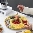 thumbnail image 1 of RYDCOT Small Divided Serving Tray, Stackable Snackle Box Container, Fruits Candy Organizer, Portable Rounded Veggie Tray, for Kitchen, Party, Trave and Picnic, 1 of 8