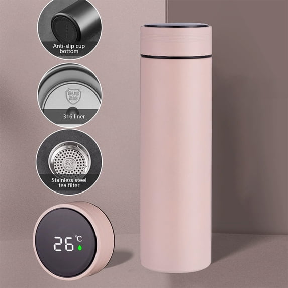 RYDCOT Smart Water Bottle Stainless Steel Vacuum Flask,Travel Mug with Smart Temperature Measurement Screen, Keep Hot Or Cold, Car Portable Travel Tea Coffee thermo Cup
