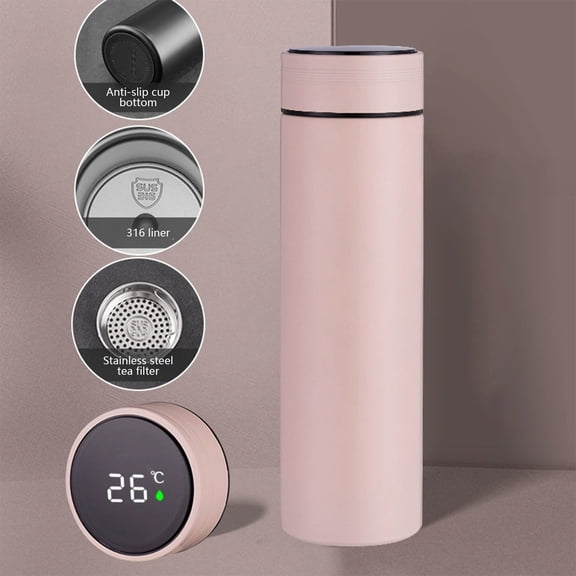 RYDCOT Smart Water Bottle Stainless Steel Vacuum Flask,Travel Mug with Smart Temperature Measurement Screen, Keep Hot Or Cold, Car Portable Travel Tea Coffee thermo Cup