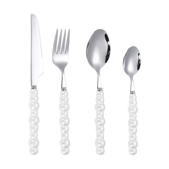 RYDCOT Stainless Steel Flatware Cutlery Set of 4, Tableware Eating Utensils Set with Handle, Include Knife fork Spoon, Mirror Finish, Dishwasher Safe