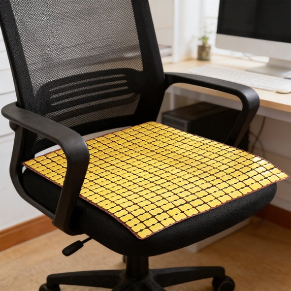 RYDCOT Summer Bamboos Seat Cushion, Natural Cool Chair Pad, Squares Woven Rattan Mat, for Sofa Dining Chair office Car Seat Breathable Non-Slide