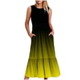 thumbnail image 1 of RYDCOT Summer Casual Dresses for Women Sleeveless Midi Dress Swing Tank Dress Ruffle Tshirt Dress with Pockets Sundresses for Women Casual Beach on Clearance, 1 of 4