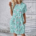 thumbnail image 1 of RYDCOT Summer Casual Dresses for Women 2024 Soft T Shirt Dress Short Sleeve Tunic Dresses Loose Baggy House Dress with Pockets, 1 of 6