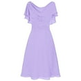 thumbnail image 1 of RYDCOT Summer Dresses for Women 2024 Wedding Guest Dresses Short Sleeve Ruffle Chiffon formal High-Waist Party Ball Prom Gown Cocktail Dress Clearance Purple, 1 of 3