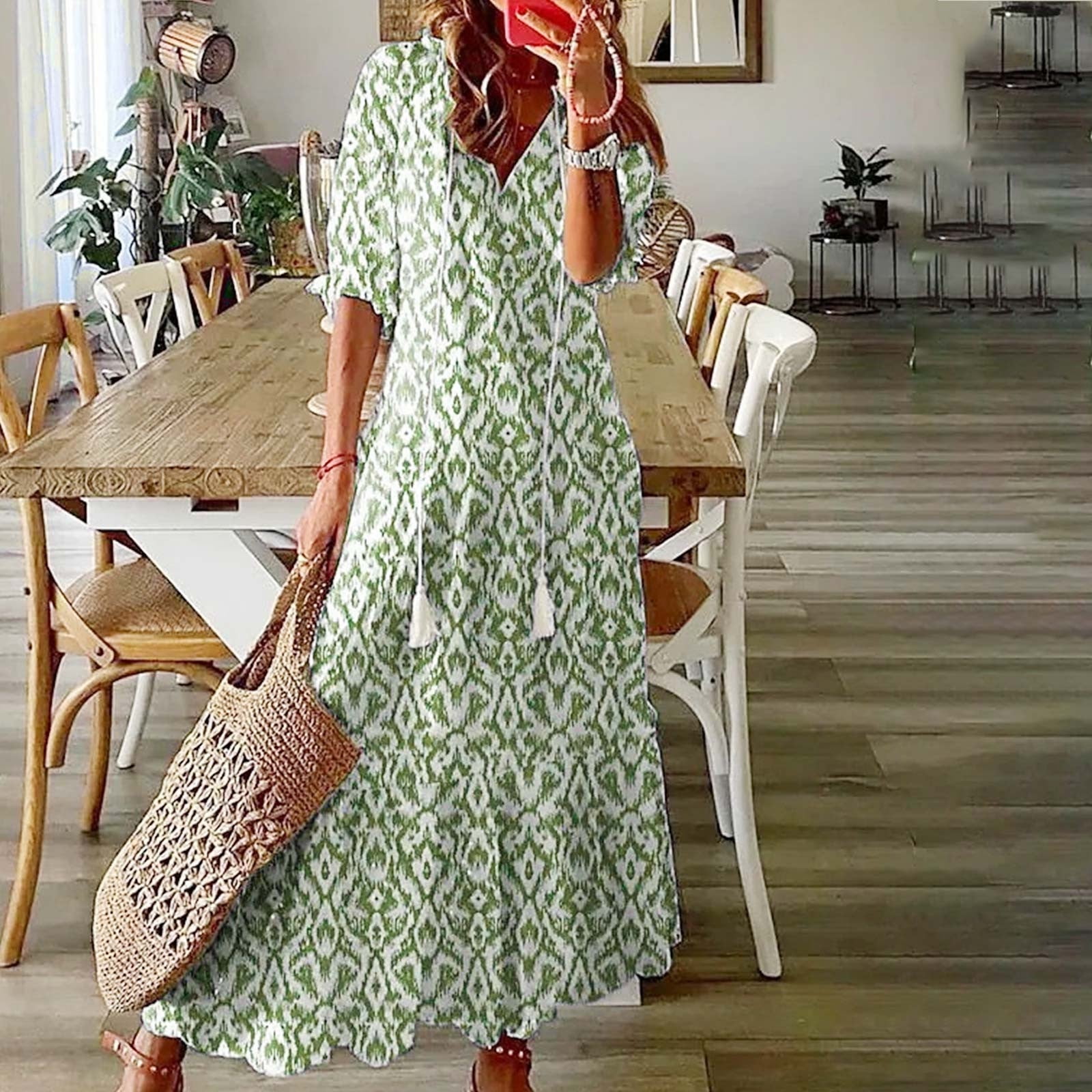 RYDCOT Summer Maxi Dresses for Women 2024 Casual Beach Vacation Tropical Date Night Boho Hawaiian Sun Dresses Ladies Club Party Dress Sale
