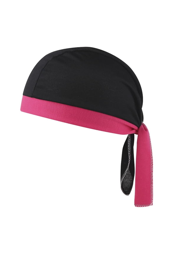 Sweat Wicking Cotton Skull Cap Beanie Helmet Liner Quick Dry Bandana Head Wrap Chemo Cap for Men Women Doo Rag for Motorcycle, Bicycle, Running, Outdoor Work Hot Pink