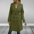 thumbnail image 1 of RYDCOT Trench Coats for Women Long Double Breasted Classic Lapel Coat Belted Casual Solid Color Coat Long Sleeve Overcoat Winter Outwear on Clearance, 1 of 7