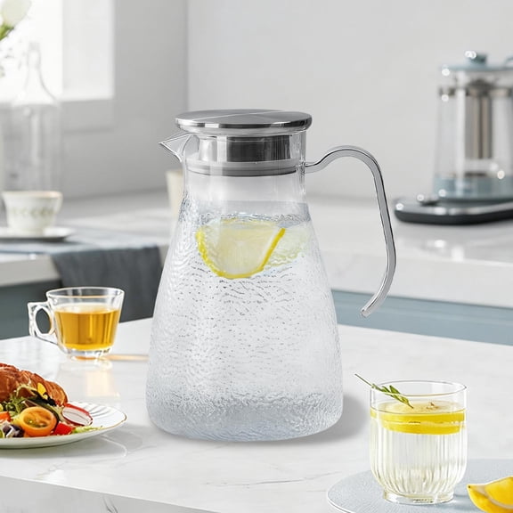 RYDCOT Unbreakable Clear Plastic Pitcher with Lid, BPA-Free, Heat-Resistant Small Plastic Water Pitcher for Tea, Sangria, Lemonade, Juice, Milk
