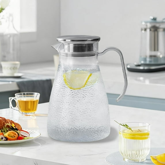 RYDCOT Unbreakable Clear Plastic Pitcher with Lid, BPA-Free, Heat-Resistant Small Plastic Water Pitcher for Tea, Sangria, Lemonade, Juice, Milk