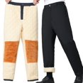 thumbnail image 1 of RYDCOT Vintage Fleece Lined Pants Heavyweight thermal Dress Pants Men's - Regular Fit | Soft & Warm, Cold Weather Insulated Winter Pants for Men Black, 1 of 9