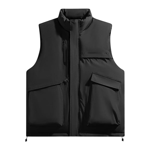 RYDCOT Weatherproof Vintage Mens Quilted Puffer Vest - Lightweight Padded Insulated Ski Vest Jackets for Men Black