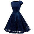 thumbnail image 1 of RYDCOT Wedding Guest Dresses for Women Summer 2024 Short Cape Sleeve Cocktail Dress 1950s Vintage Elegant Classy Swing Dresses with Belts, 1 of 5