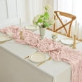 thumbnail image 1 of RYDCOT Wide Brilliant Gauze Semi-Sheer Table Runner, Cheesecloth Tablecloth, for Wedding Party Bridal Boho Table Decor (1 Pcs), 1 of 9