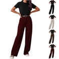 thumbnail image 1 of RYDCOT Wide Leg Pants Women's High Waisted Business Work Trousers Long Straight Solid Color Suit Pants White, 1 of 7
